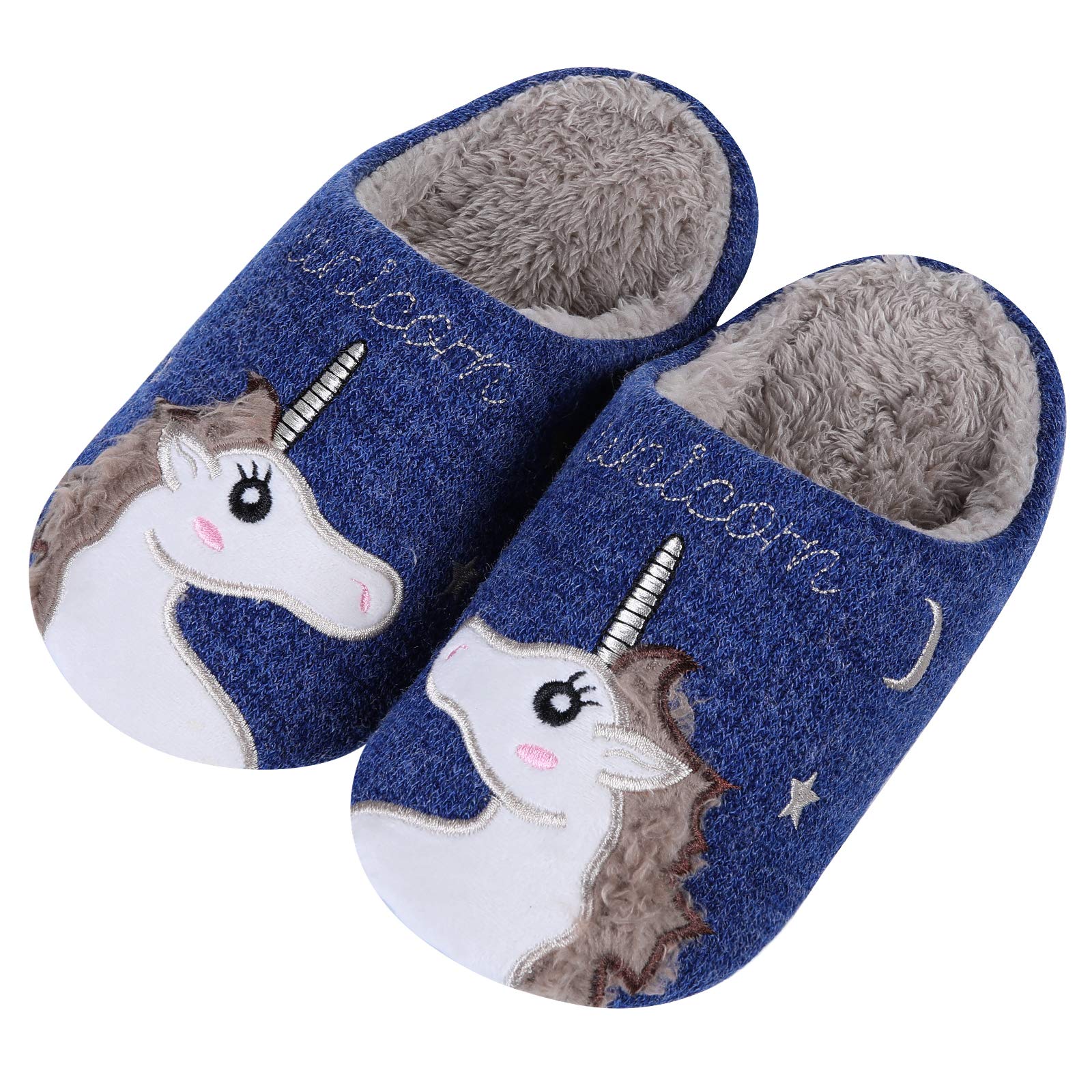 Adorable Unicorn House Slippers for Kids - Soft Fuzzy Indoor Slippers with Waterproof Sole - Perfect for Home, Playtime & Sleepovers