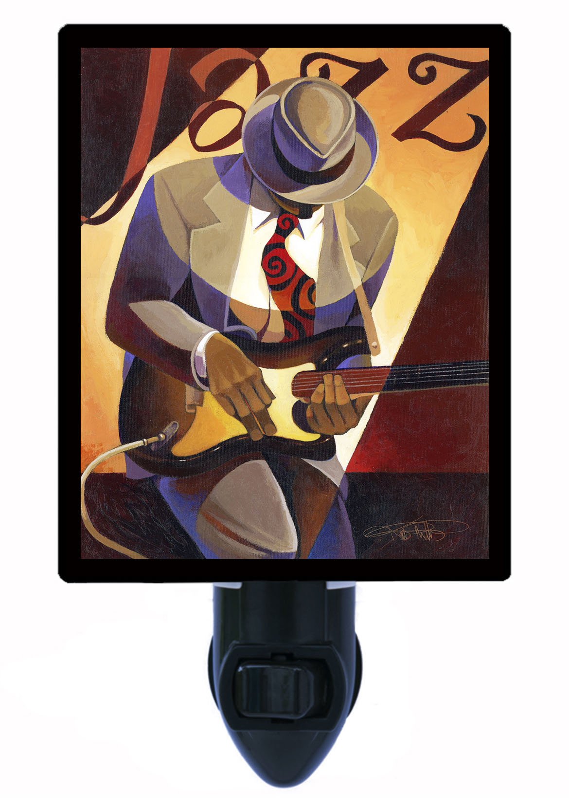 Fusion Jazz Guitar LED Night Light - Music Themed Bedroom Decor for Kids & Adults - Perfect for Bedside, Nursery, and Relaxation