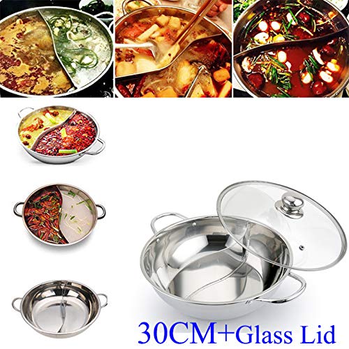 Hot Pot Cookware with Divider - Stainless Steel Shabu Shabu Pot for Home Cooking, Party & Asian Cuisine | Perfect for Family Gatherings & Entertaining