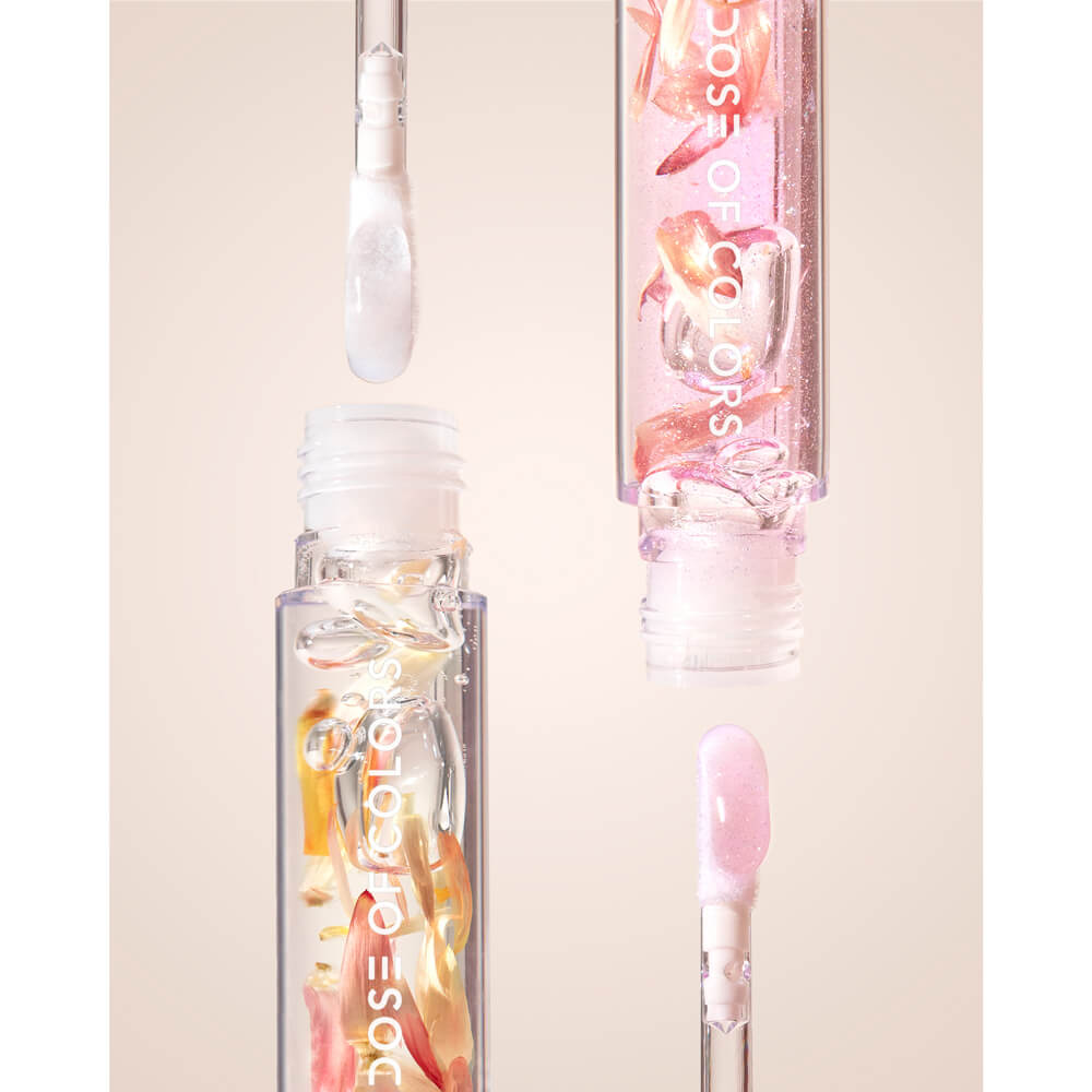 Dose of Colors Glass Petals Lip Oil - Hydrating Glossy Lip Treatment for Dry Lips | Perfect for Daily Moisture & Night Care