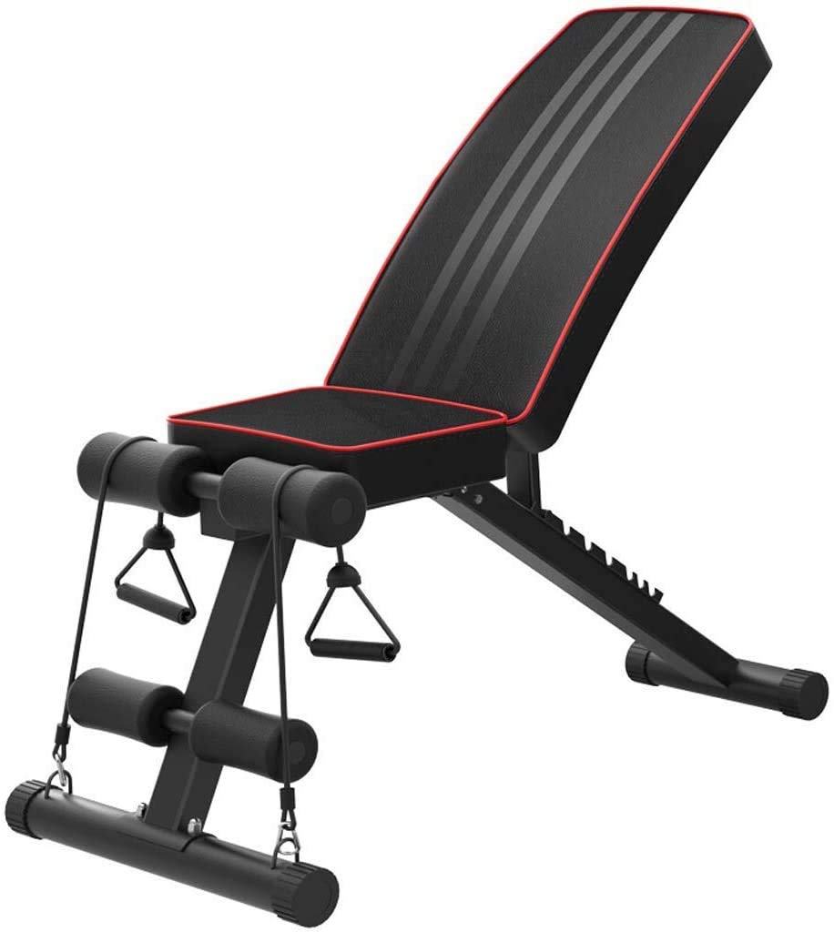 BYCDD Adjustable Weight Bench - Folding Workout Bench for Home Gym, Incline/Decline/Flat Position Exercise, Strength Training Equipment (Black) - Perfect for Home Workouts, Strength Training & Full-Body Exercises