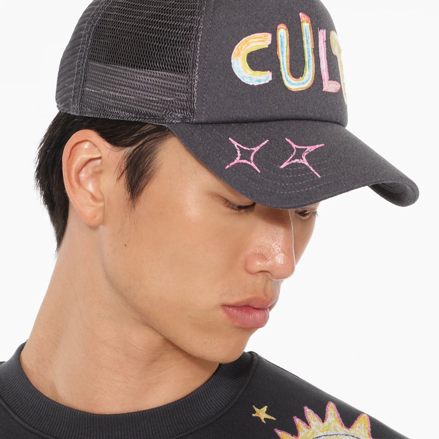 CULT OF INDIVIDUALITY Handmade Steel Bucket Hat - Unique Hand Drawn Design for Men & Women - Perfect for Outdoor Adventures, Music Festivals & Streetwear Fashion