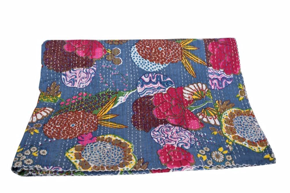 Sophia-Art Reversible Indian Kantha Quilt - Twin/King Size 108