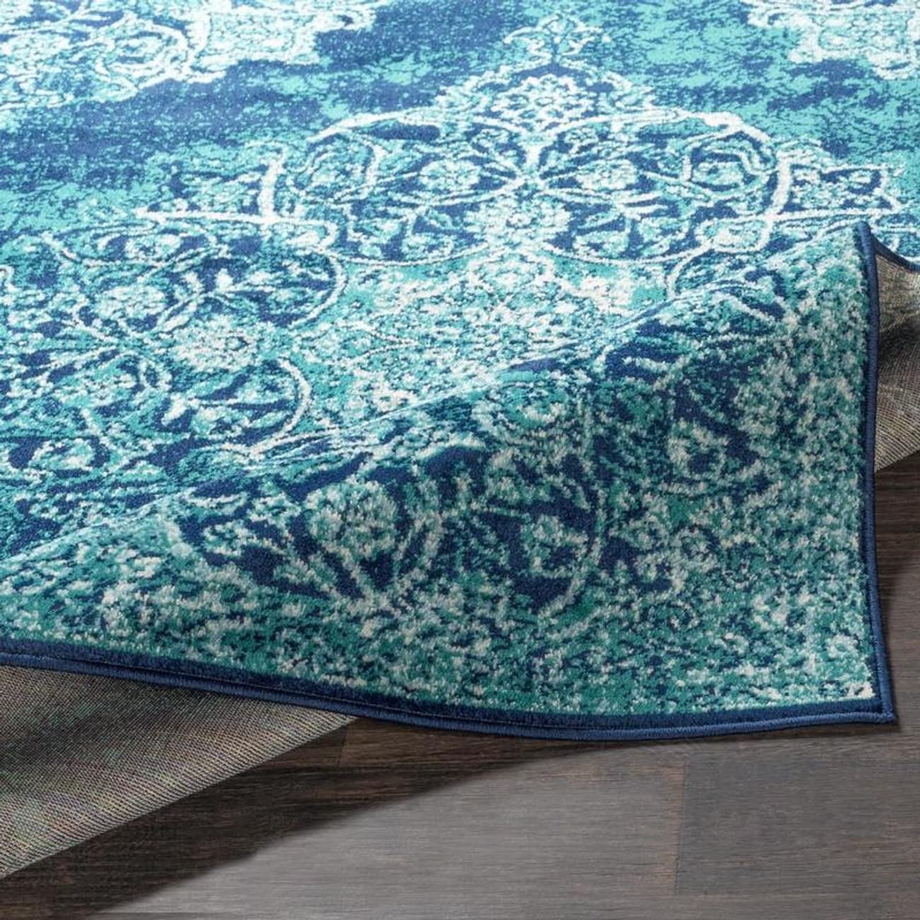 Mark&Day Radville Traditional Teal Area Rug 2x3 Feet - Soft Blue Grey Carpet for Living Room, Bedroom, Kitchen - Perfect for Home Decor, Dorm Rooms & Office Spaces (1'10
