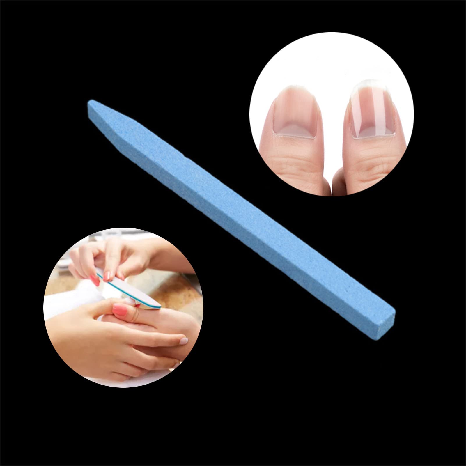 3Pcs Professional Stone Nail File Set - Easy to Use, Lightweight Nail Sanding Kit for Women | Perfect for Home Manicures, Nail Art & Salon Use