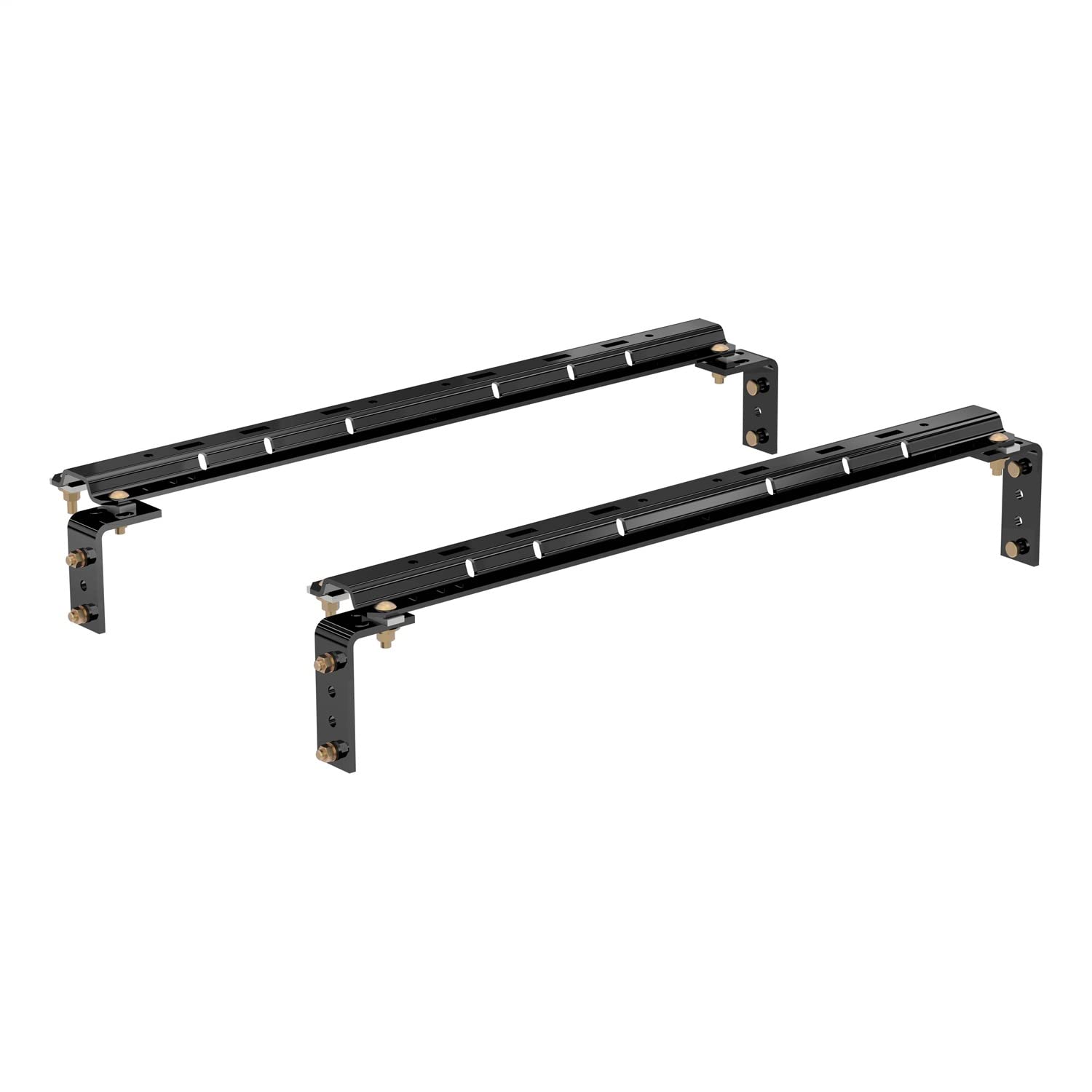 CURT 16100 25,000 lbs 5th Wheel Hitch Rails & Brackets - Gloss Black Powder Coat for Heavy-Duty Towing | Perfect for RVs, Trailers & Commercial Trucks