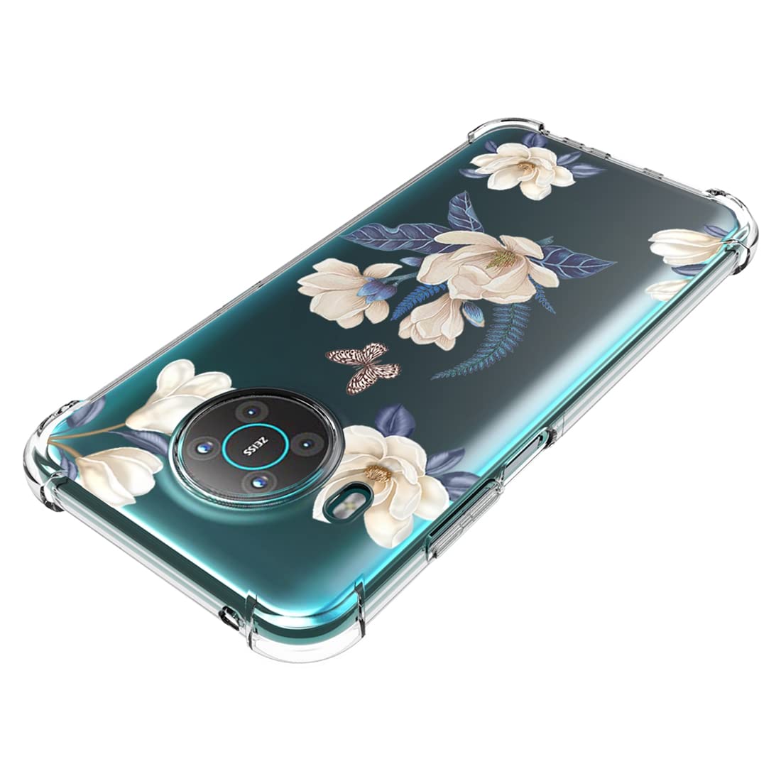 Cute Clear Slim Shockproof TPU Rubber Phone Case for Nokia X10/X20 (TA-1332/TA-1341) - Floral Pattern Protective Cover for Girls | Perfect for Everyday Use, School & Travel