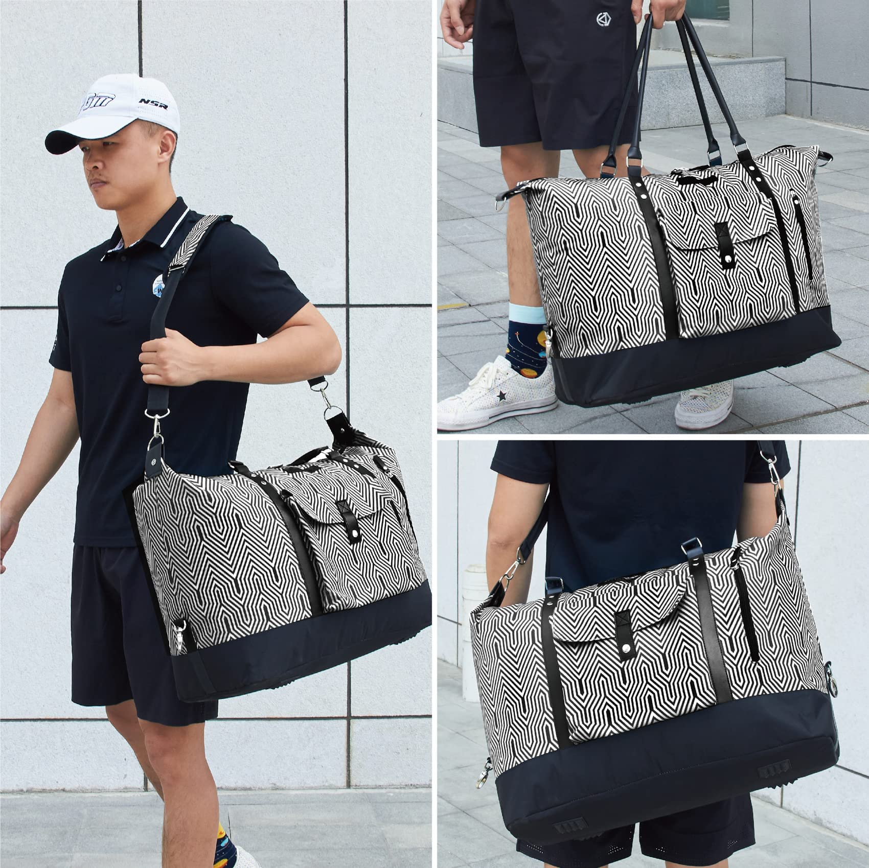 MAYMOONER Unisex Travel Tote Duffle Bag - Large Weekender Overnight Bag for Men & Women | Perfect for Gym, Beach Trips & Weekend Getaways