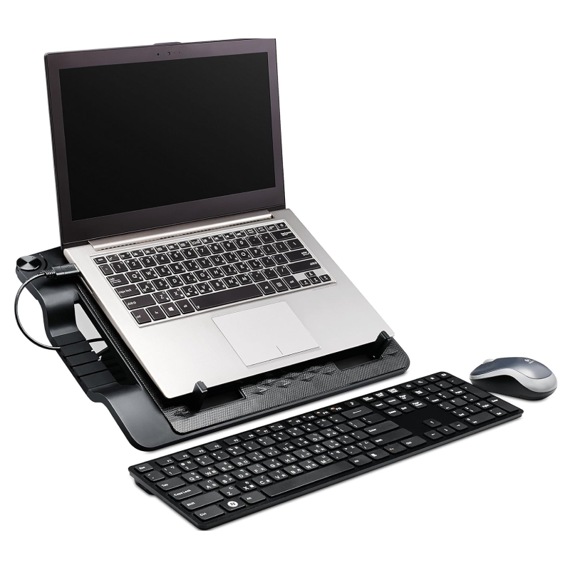 Cooler Master R9 NBS E32K GP CM Notepal Ergostand III 4-Port USB Hub - Laptop Cooling Stand with Ergonomic Design for Home & Office Workspace