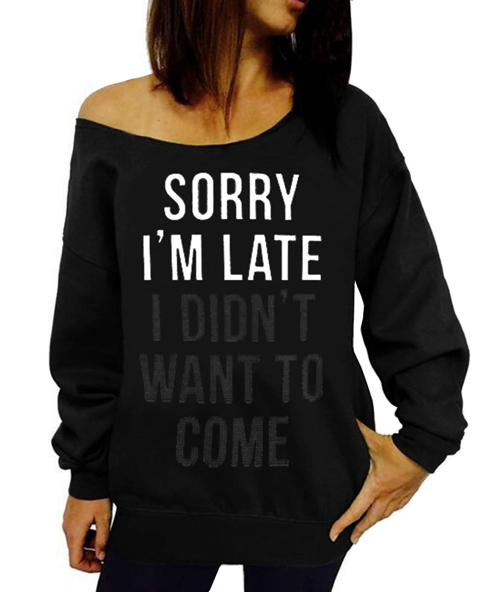 Dutebare Women's Off Shoulder Sweatshirt - Slouchy Long Sleeve Pullover Top for Casual Wear | Perfect for Weekend Outings, Coffee Dates & Loungewear