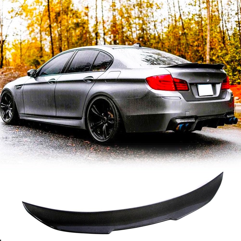 Premium Carbon Fiber Rear Trunk Spoiler for BMW 5 Series F10 Sedan (2010-2018) - Compatible with 520i 523i 528i 530i 535i 550i & M5 Models - High-Performance Boot Lid Spoiler Wing Lip - Enhance Style & Aerodynamics for Street Racing & Car Shows