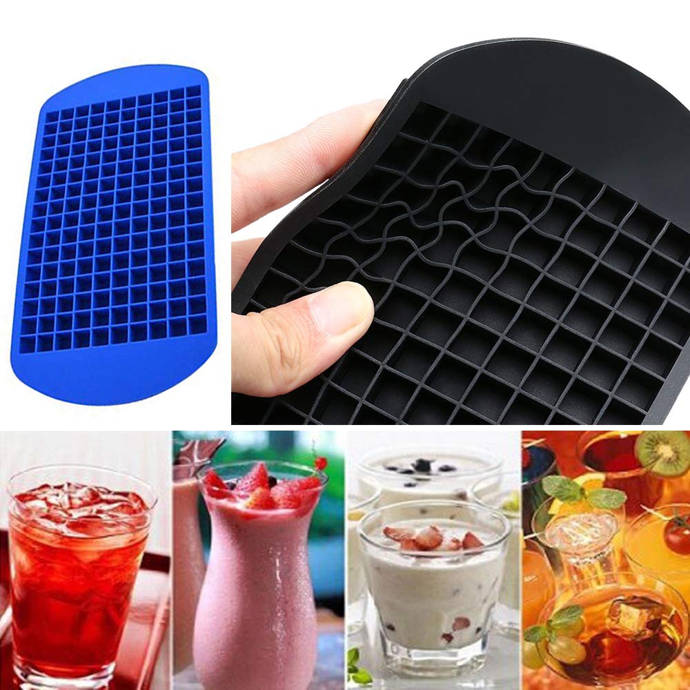 Baixikly 2-Pack Square Ice Cube Trays - 160 Mini Grids for Whiskey, Cocktails & Baby Food | Perfect for Freezer, Parties & Home Bars