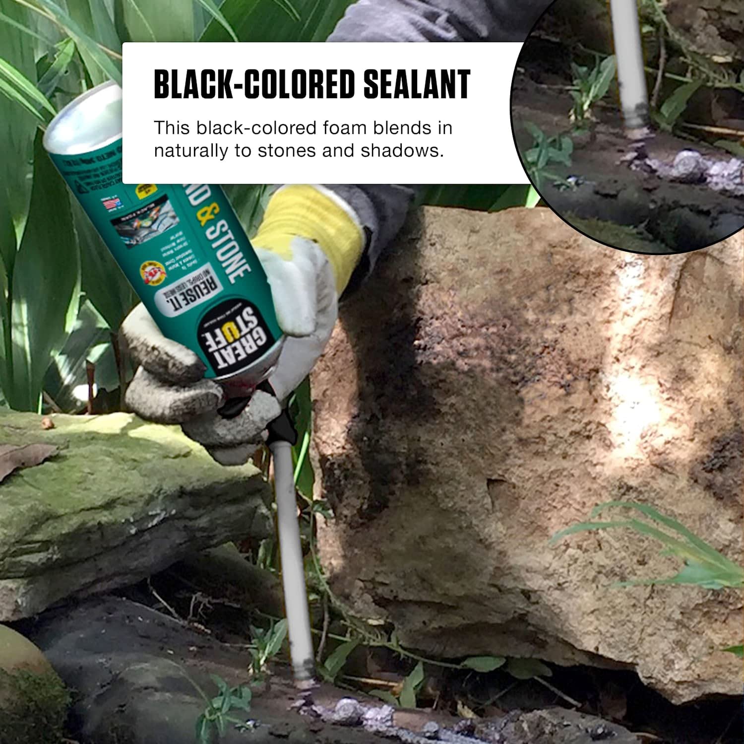 Great Stuff 99112849 Black Smart Dispenser Sealants - Foam Insulation for Gaps, Cracks & Air Leaks - Ideal for Home Repairs, HVAC & Weatherproofing