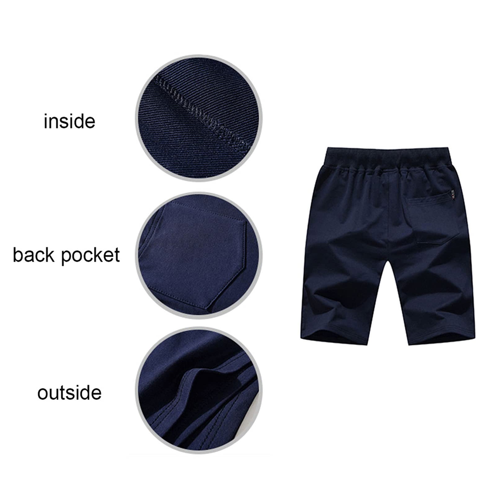 JustSun Men's Casual Sports Shorts with Elastic Waist & Zipper Pockets - Lightweight Quick-Dry Athletic Shorts for Running, Gym Workouts & Outdoor Activities