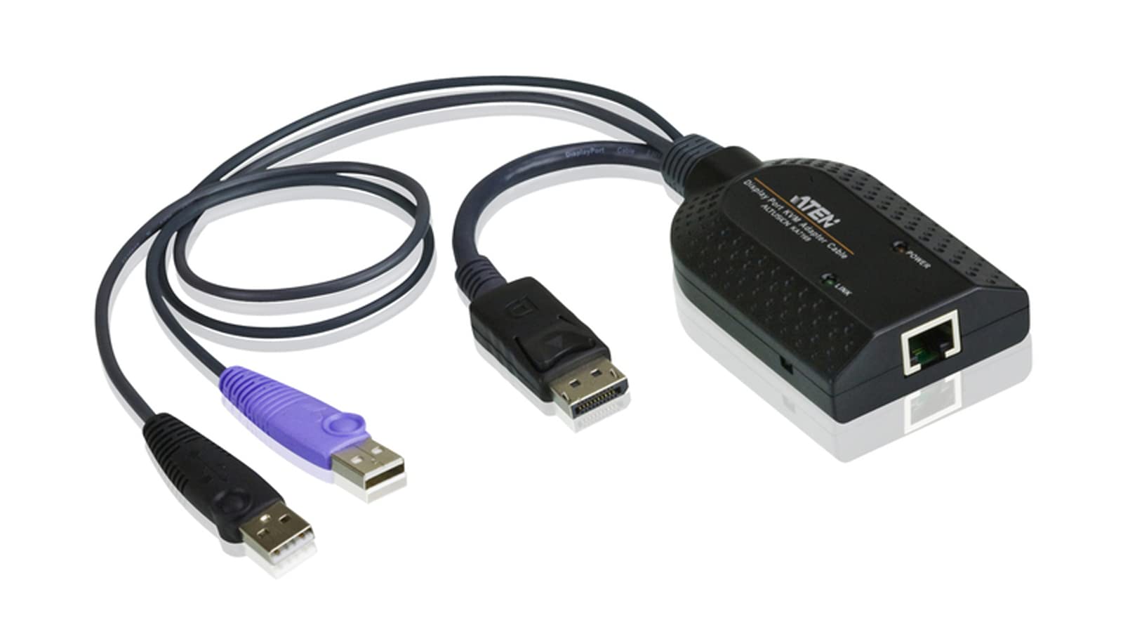 ATEN KA7169 DisplayPort USB Virtual Media KVM Adapter Cable with Smart Card Reader - Secure Remote Desktop & Server Management for IT Professionals