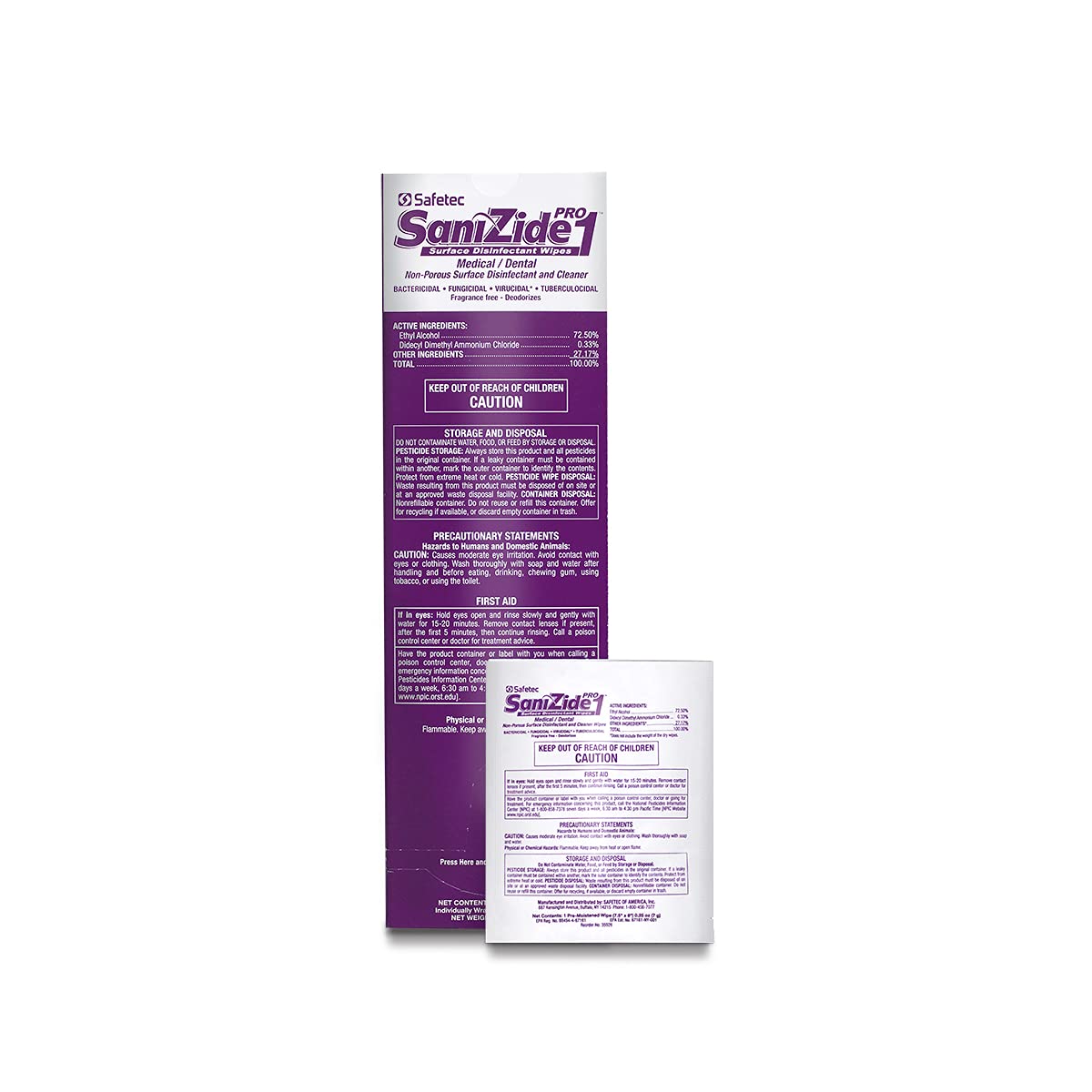 Safetec SaniZide Pro 1 Surface Disinfectant Wipes - 50 Count (6 Pack Case) | Kills 99.9% Germs | Ideal for Home, Office & Healthcare Facilities