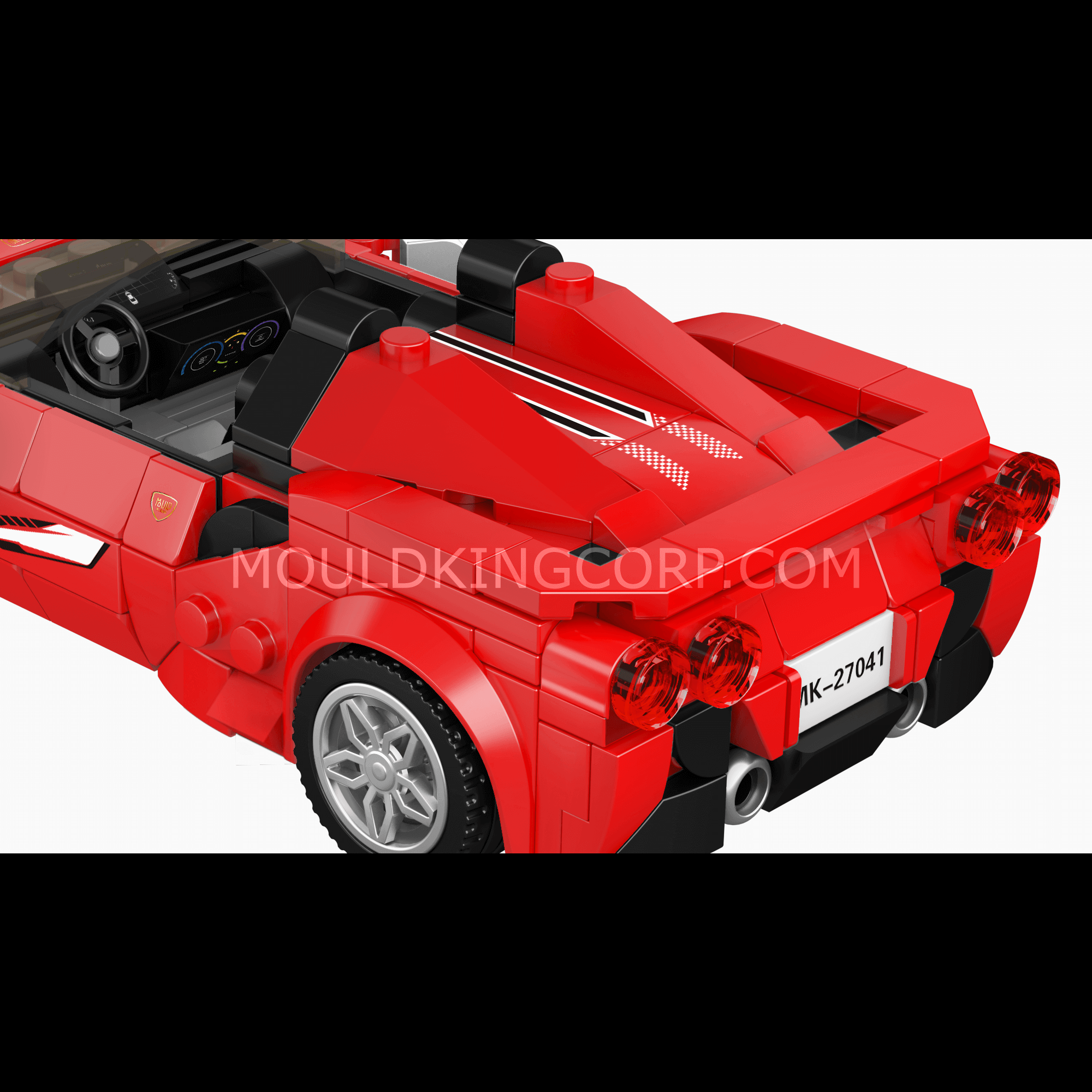 MOULD KING 27041 F8 Supercar Model Building Kit - 332 Piece Sports Car Construction Toy Set for Adults & Kids | STEM Educational Toy, Birthday Gift, DIY Project for Car Enthusiasts | Home Decor, Office Display, Collection Showpiece