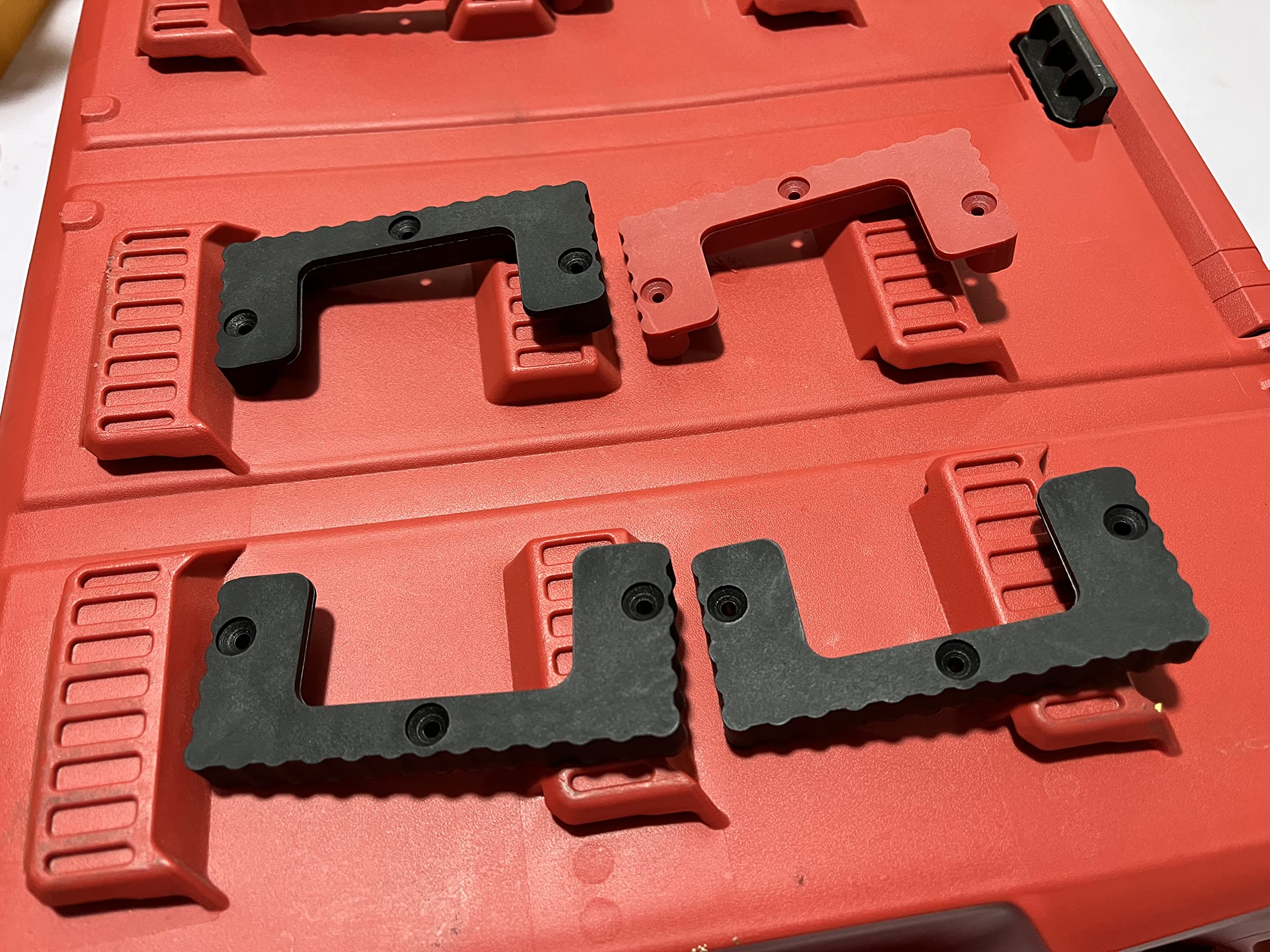 16PCS Milwaukee Packout Cleats & Feet - Compatible with Milwaukee Packout System, Tool Box Storage Mounting Accessories for Workshop, Garage, Truck & Job Site Organization (Black)
