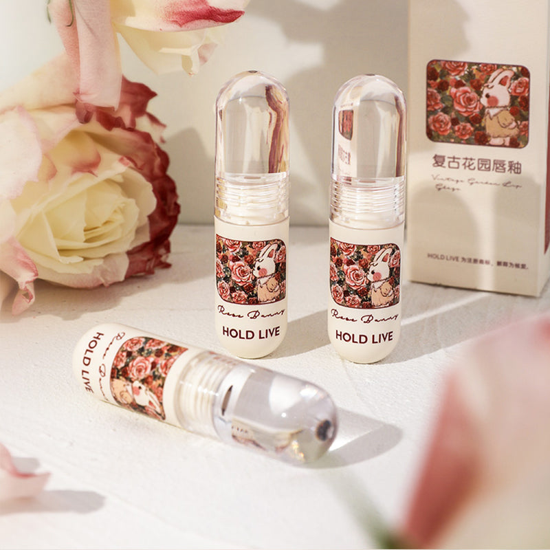 HOLD LIVE Bunny Garden Lip Gloss & Eyeshadow Set - Cute Floral Makeup Kit for Spring, Party & Everyday Wear