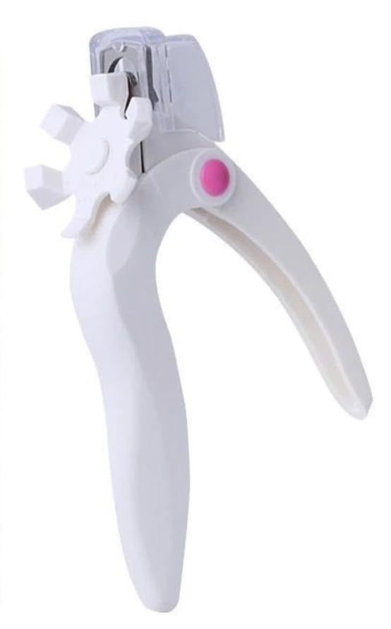 Premium Acrylic Nail Clipper - Adjustable Stainless Steel Gel Nail Tip Cutter with U-Shaped Design | Professional False Nail Trimmer for Manicure & Nail Art | Perfect for Salon, Home Use & DIY Nail Enthusiasts (White)