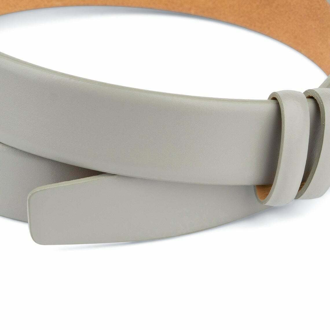 Genuine Gray Leather Belt Replacement Strap for Ferragamo Buckles - 30mm Men's Dress Belt | Formal & Business Attire Accessory