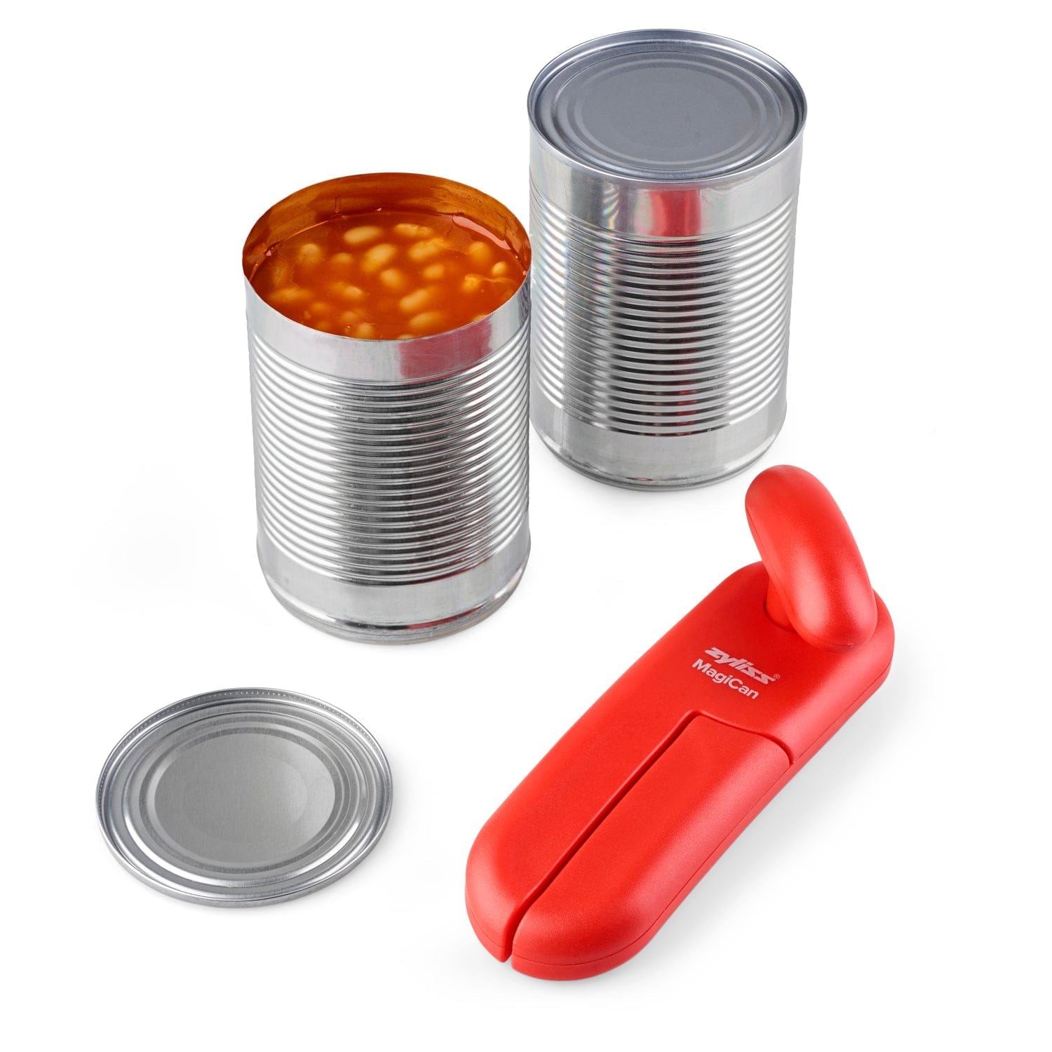 Zyliss MagiCan Can Opener - Smooth & Effortless Manual Can Opener with Ergonomic Handle, Red - Perfect for Kitchen, Camping & Emergency Preparedness
