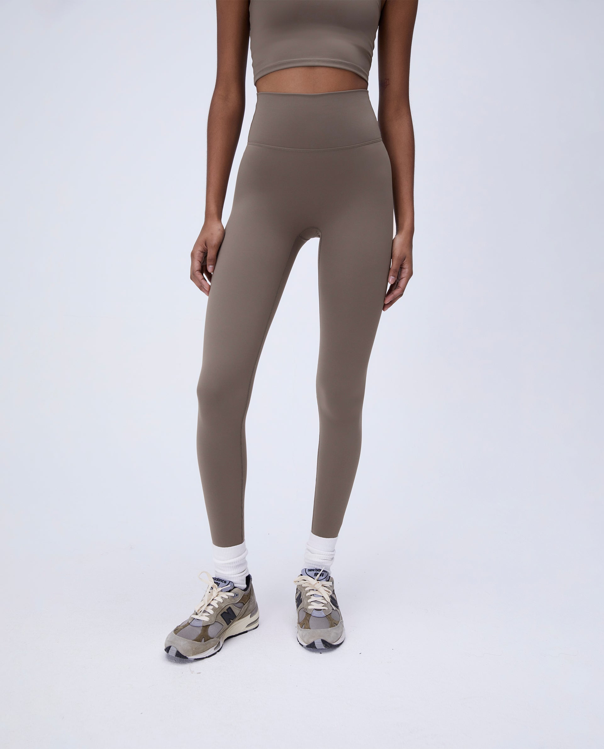 Premium High-Waisted Yoga Leggings for Women - Cocoa Brown - Comfortable & Stretchy Workout Pants for Gym, Running & Lounge Wear