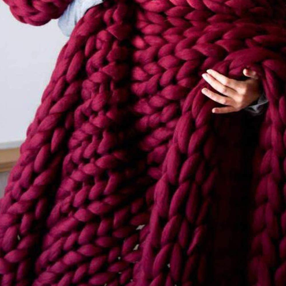 Handmade Chunky Knit Blanket - Extra Soft Large Braided Weighted Throw (100x120cm) for Bed, Sofa & Chair - Perfect for Cozy Nights, Winter Warmth & Home Decor - Black
