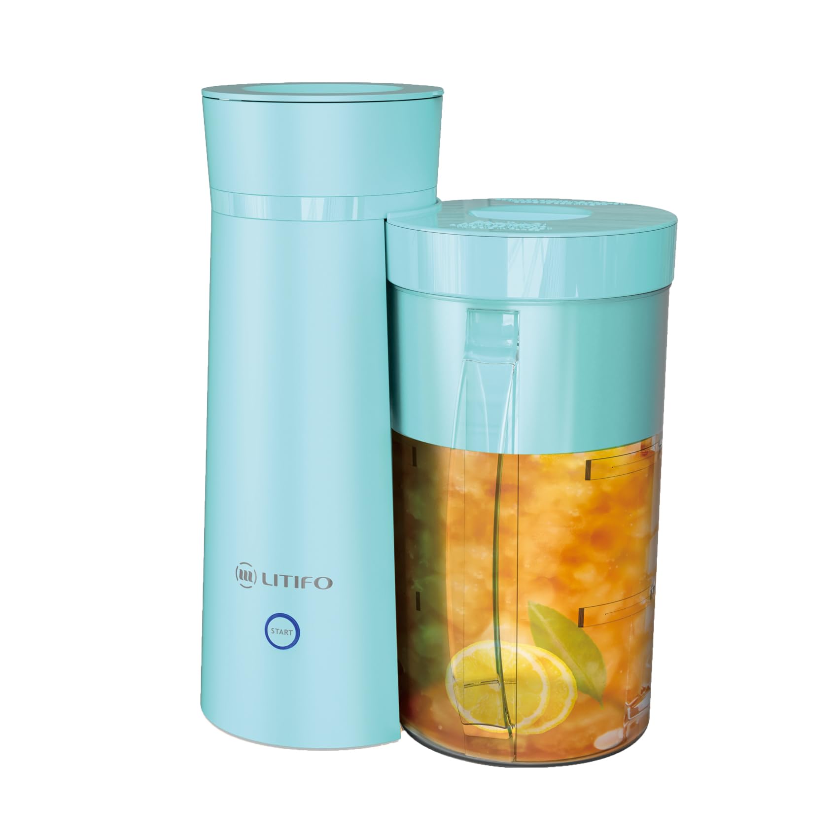 LITIFO 2-Quart Iced Tea Maker & Iced Coffee Brewer with Pitcher - Perfect for Fruit Infused Tea, Lemonade, Flavored Water - Light Green | Ideal for Home, Office, Parties & Outdoor Gatherings