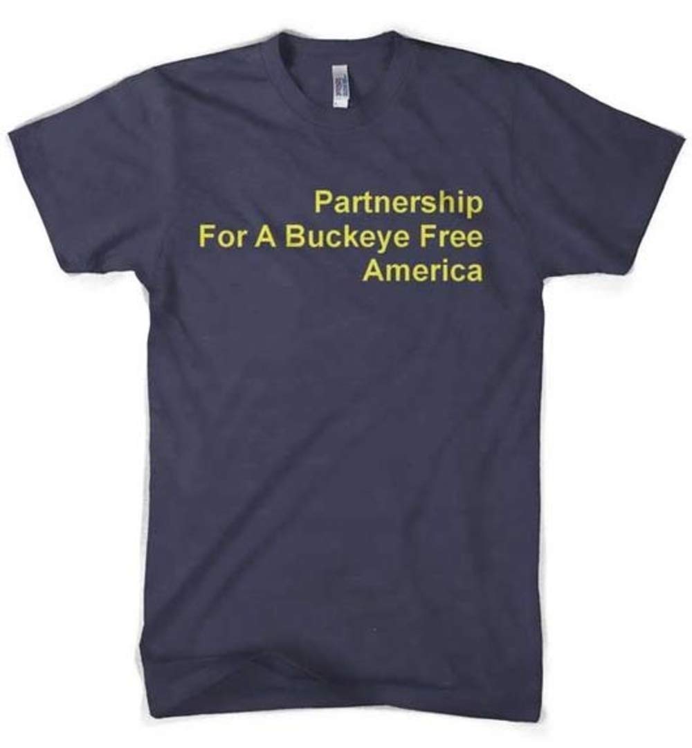 Buckeye Free America T-Shirt - Detroit Shirt Company Collaboration - Medium Blue - Patriotic American Apparel for Casual Wear & Political Events