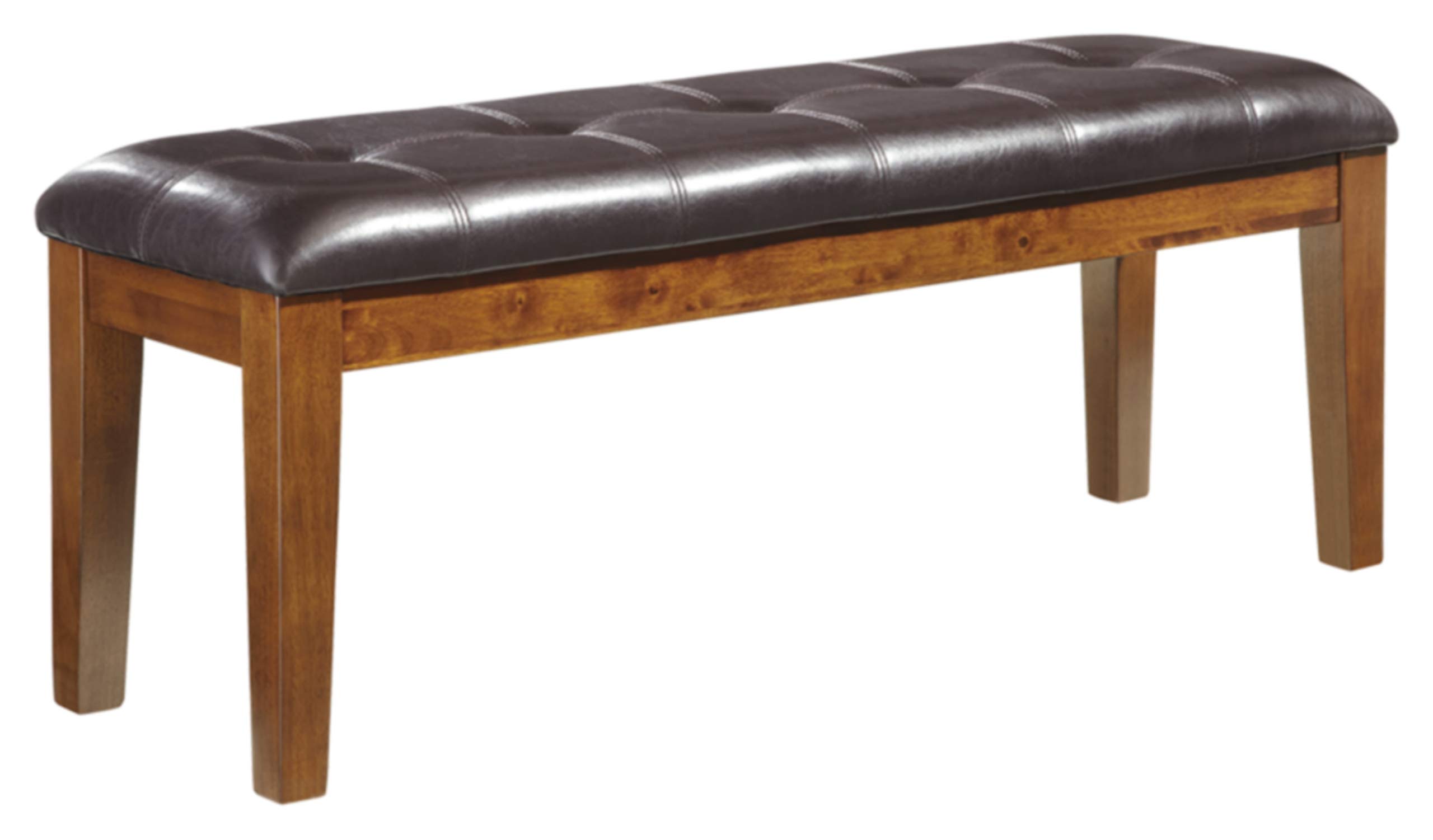 Signature Design by Ashley Ralene Dining Room Bench - Medium Brown Upholstered Seat with Wooden Legs - Perfect for Kitchen, Dining Room or Entryway Seating