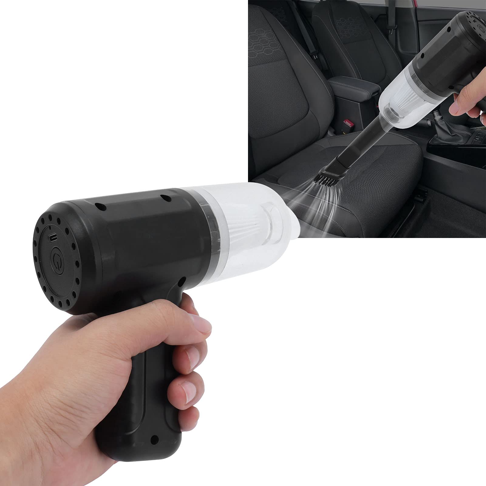 USB Rechargeable Electric Car Vacuum Cleaner - 1200mAh Portable Handheld Vacuum for Car, Home, Office | Perfect for Quick Car Cleaning & Small Space Maintenance