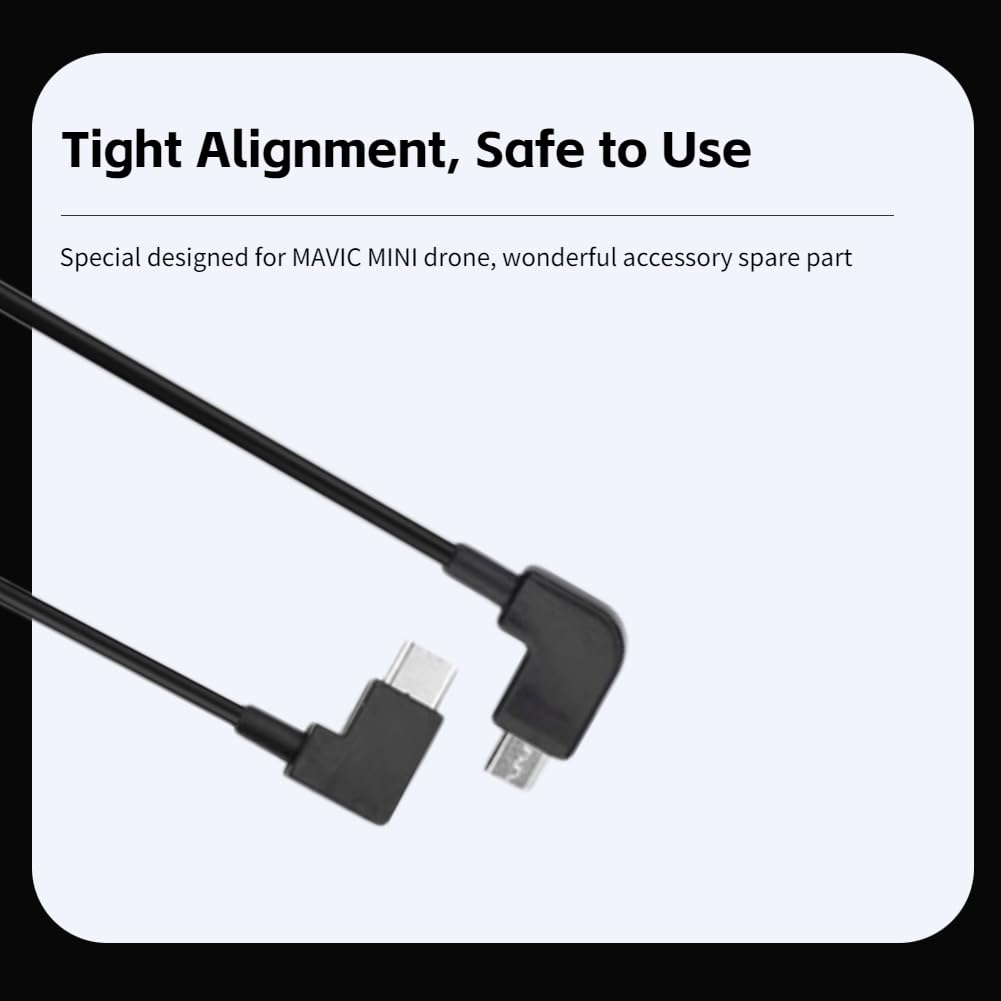 Dilwe Micro USB Cable - RC Drone Accessory Compatible with DJI Mavic Mini (Micro-USB to USB Type-C) | Perfect for Drone Charging & Controller Connection
