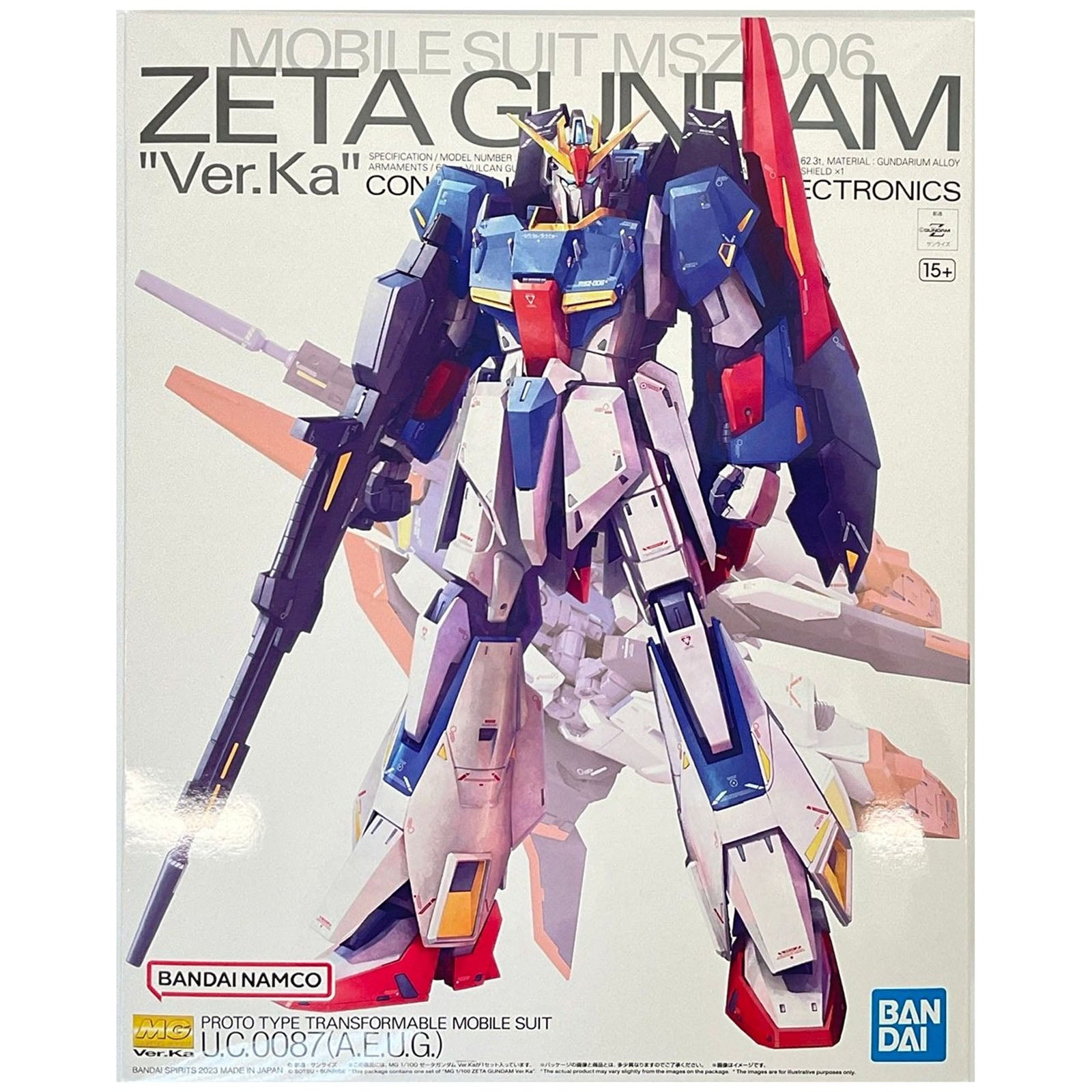 Bandai MG 1/100 Zeta Gundam Ver.Ka Master Grade Model Kit - High-Detail Gundam Plastic Model for Collectors & Hobbyists | Perfect for Display & Gundam Building Enthusiasts