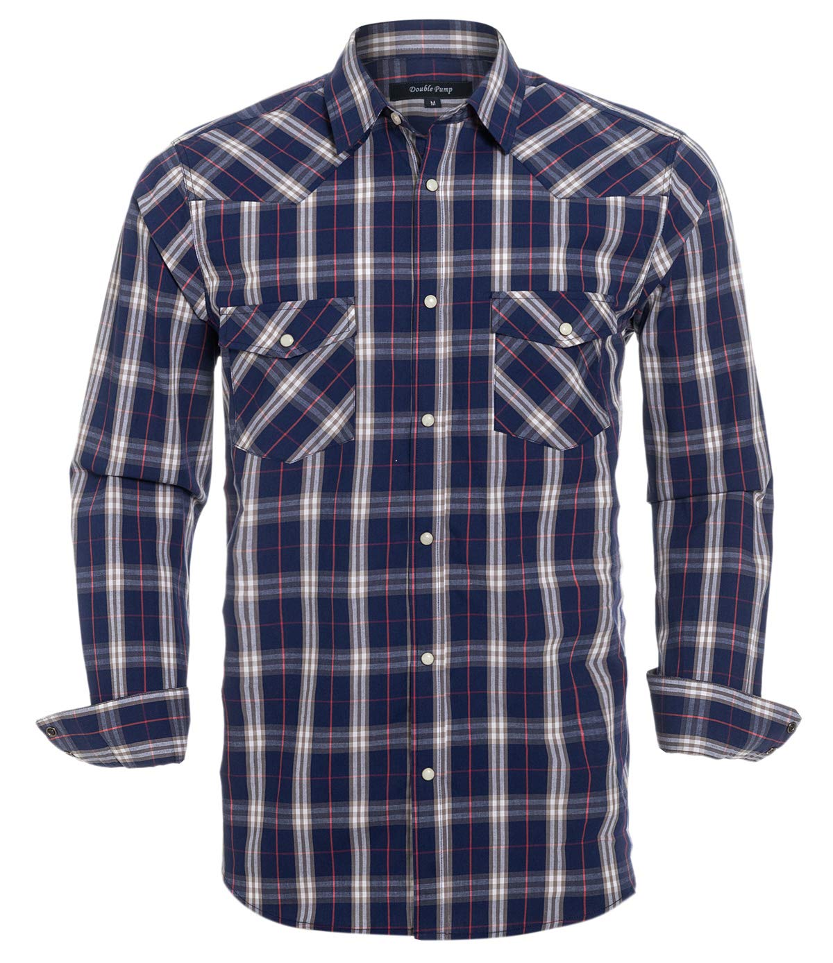 Men's Western Snap Button Plaid Long Sleeve Shirt - Regular Fit Casual Shirt for Cowboy Style, Ranch Work & Outdoor Adventures