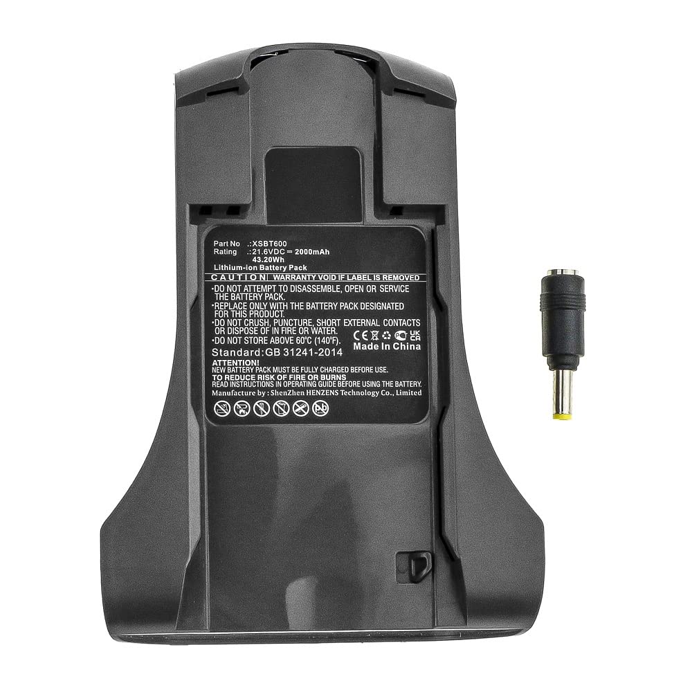 Synergy Digital Shark X1 Vacuum Cleaner Replacement Battery - 21.6V 2000mAh Li-ion High Capacity Battery Compatible with Shark XSBT600 - Perfect for Deep Cleaning Carpets, Hard Floors & Pet Hair Removal