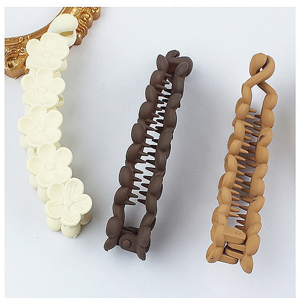 6 Pack Non-Slip Banana Hair Clips for Women - Thick Flower Hair Accessories for Ponytails & Fine Hair - Perfect for Daily Wear, Weddings & Special Occasions