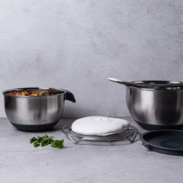 Premium Set of 3 Stainless Steel Mixing Bowls with Non-Slip Base - Ideal for Baking, Cooking & Food Prep - Kitchen Essentials for Home Chefs