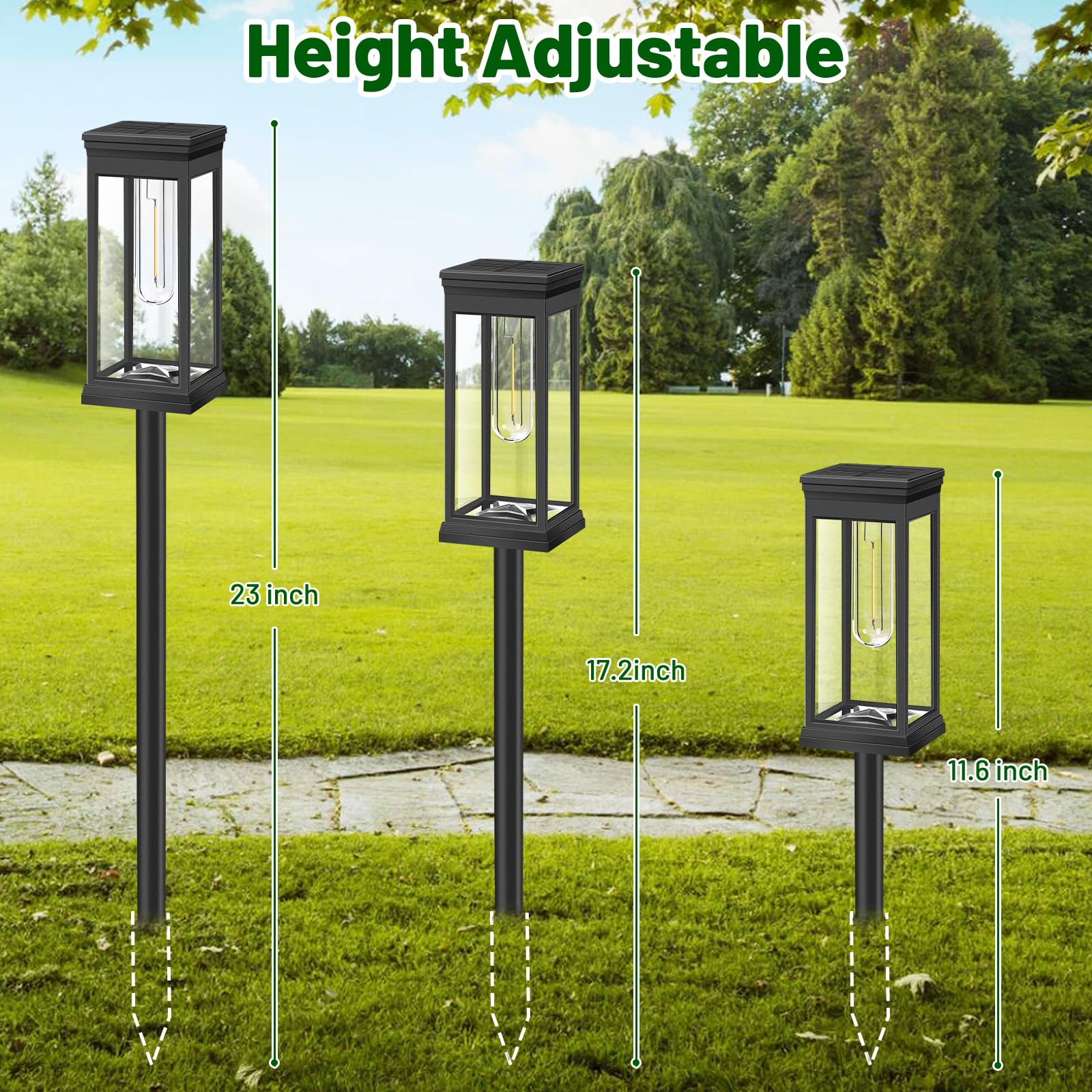 Upgraded 8-Pack Large LED Solar Pathway Lights Outdoor Waterproof - Super Bright Solar Powered Landscape Lighting for Yard, Garden Walkway - Warm White - Perfect for Driveway, Patio, Deck & Backyard Lighting