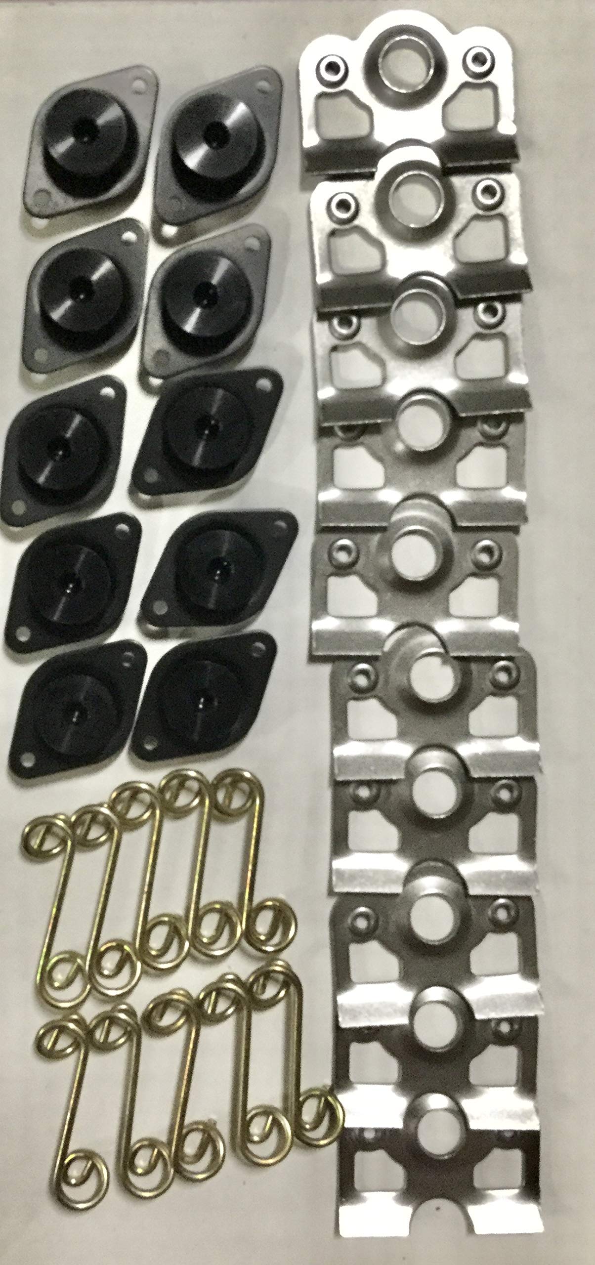 WMS Racing Black Aluminum Self-Ejecting Dzus Fasteners .500 Reach with Springs & Plates - 10 Pack Allen Head for Automotive, Marine & Industrial Applications