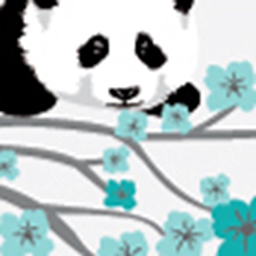 Teal Grey With Panda
