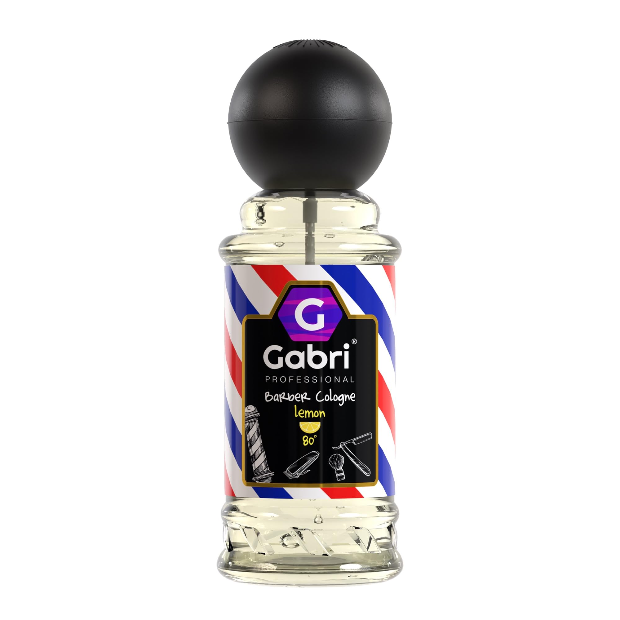 Gabri Lemon Cologne 250ml - Premium Turkish Eau De Cologne Spray for Men | Refreshing Aftershave & Barber Cologne | Traditional Lemon Scent (No7 Lemon) | Perfect for Grooming, Daily Freshness & Special Occasions