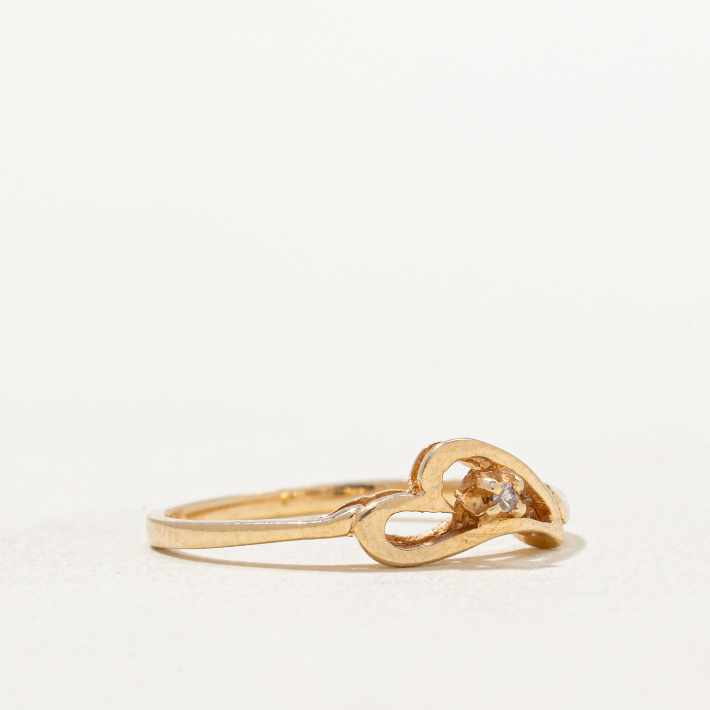 0.005ct Single Stone Diamond Heart Ring - Size 6.25 - Perfect for Valentine's Day Gifts & Anniversary Jewelry