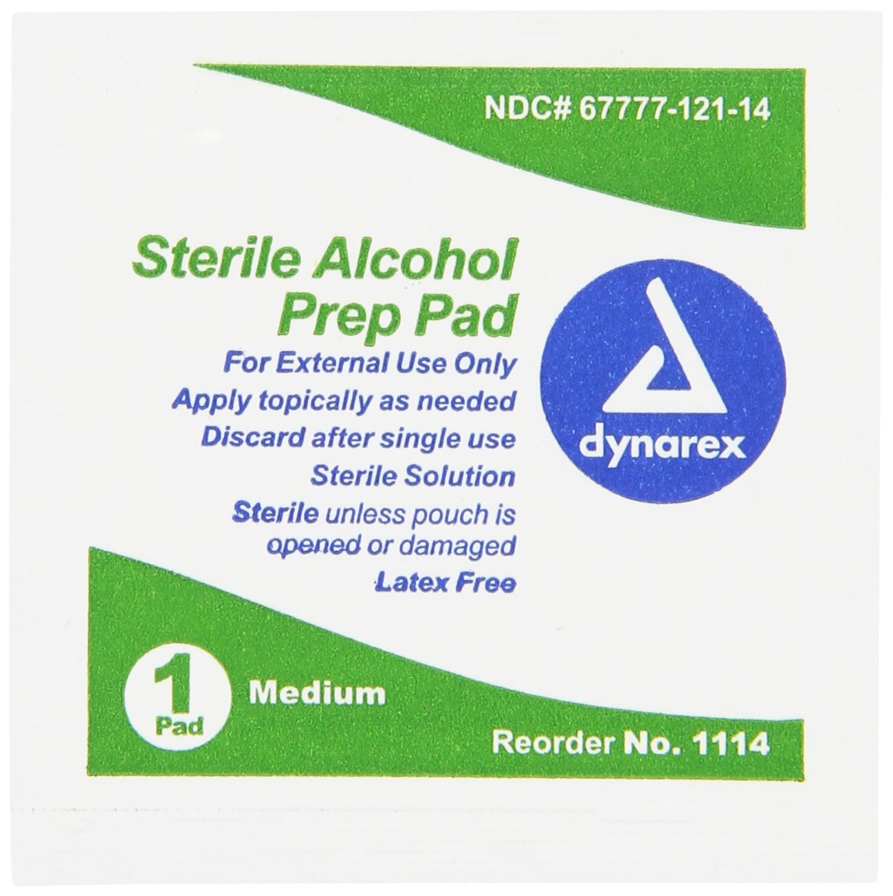 Dynarex 1114 Sterile Alcohol Prep Pads - Medium Size, 100 Count | First Aid, Medical, Wound Care & Injection Preparation | Essential for Hospitals, Clinics & Home Use
