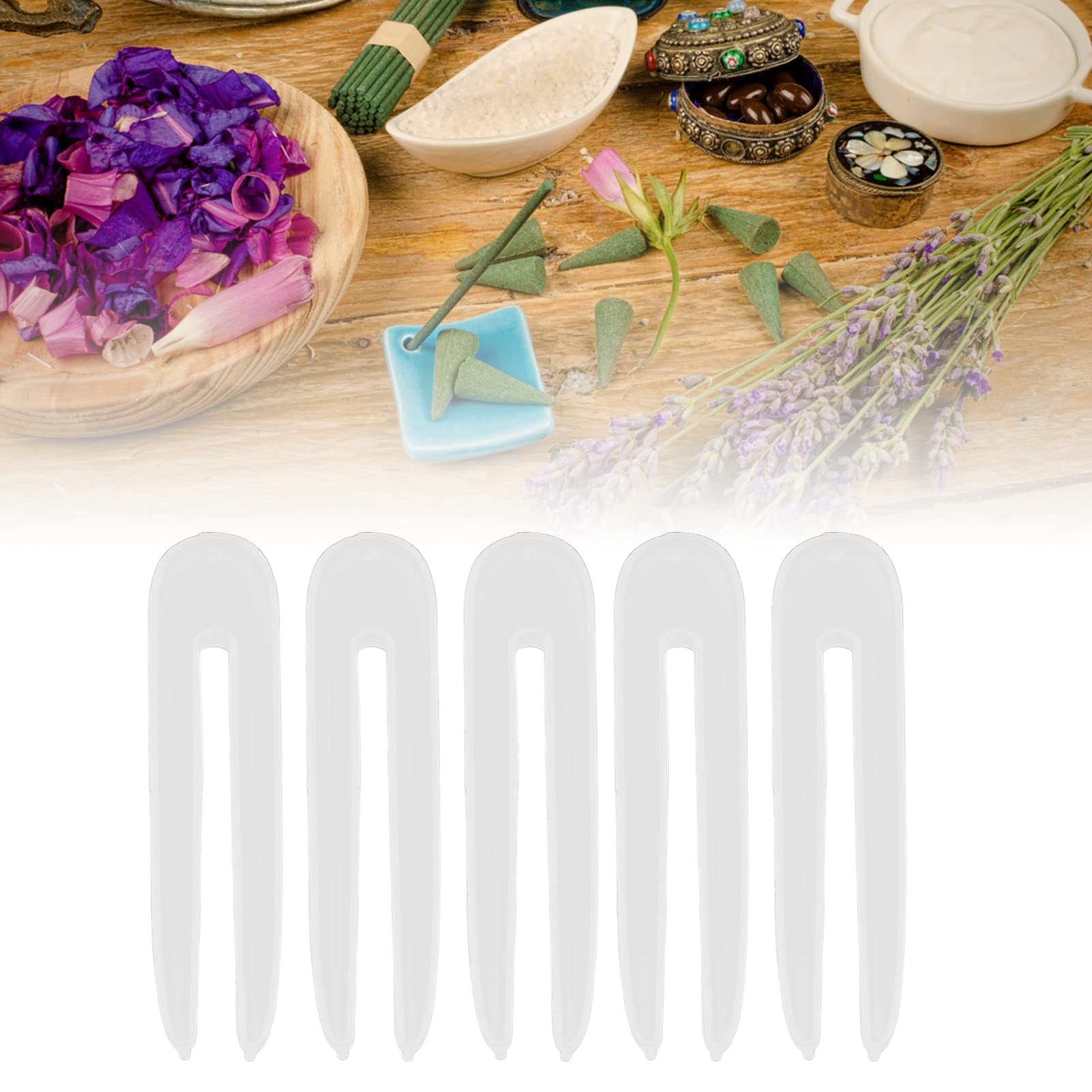 5pcs Silicone Hairpin Molds for DIY Handmade Crafts - Epoxy Resin Hair Stick & Headdress Molds for Women and Girls - Perfect for Creating Unique Hair Accessories, Wedding Hairpins, and Festival Headpieces