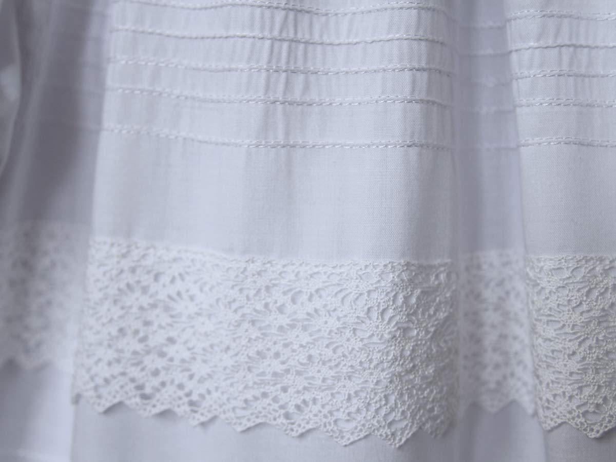 Handmade Baby Girls Christening Gown with Bonnet & Smocked Bodice - Heirloom Quality Baptism Dress for Newborns - Perfect for Christenings, Baptisms & Special Occasions