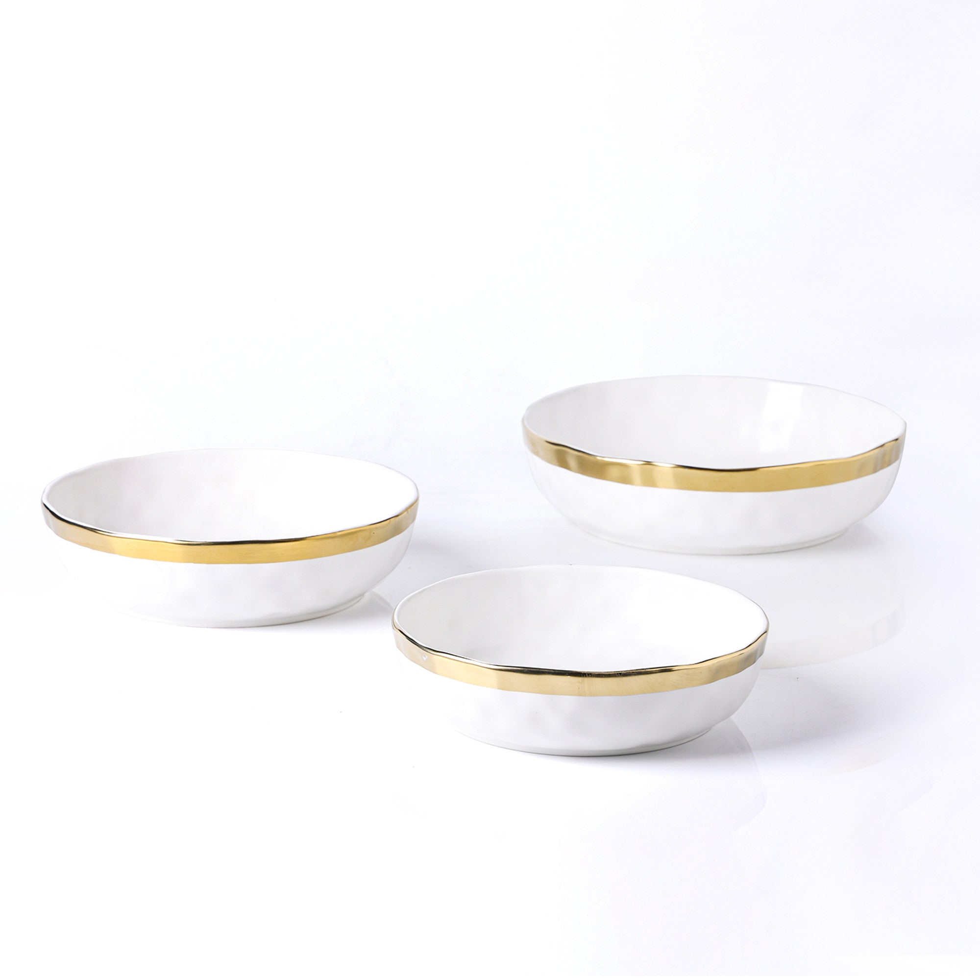 Florian Porcelain Dinner Bowl Set - 6-Piece White Ceramic Bowls for Soup, Salad & Dessert - Elegant Tableware for Home Dining & Entertaining