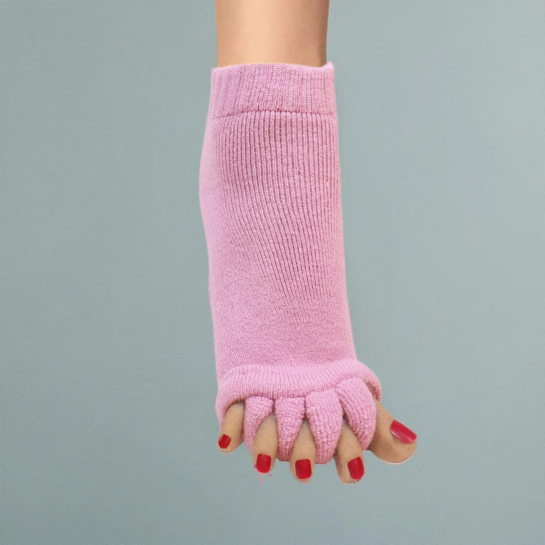 Klmnop Women's Toe Separator Socks for Yoga, Sports & Gym - Foot Alignment & Pain Relief Massage Toeless Socks (1 Pair) - Perfect for Post-Workout Recovery & Relaxation