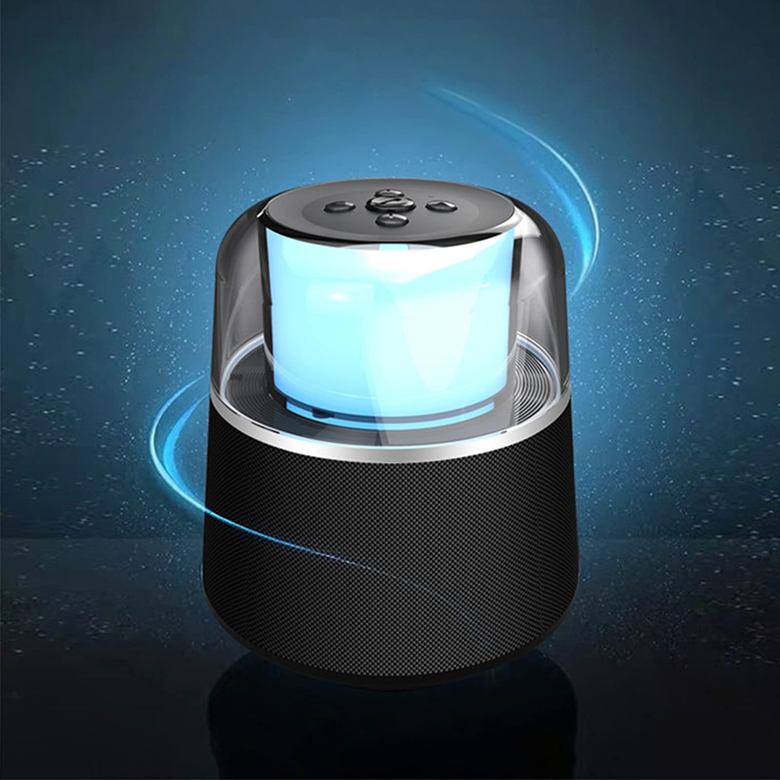 Portable Bluetooth Speaker with LED Lights - Wireless HiFi Stereo Sound, Deep Bass & Loud Volume - Waterproof Outdoor Speaker for Pool Party, Camping, Beach, Home Use (Black)