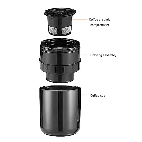 Jiawu Portable Espresso Machine - Mini Handheld Rechargeable Electric Coffee Maker for Travel, Camping & Hiking | Compatible with K-Cups & Ground Coffee | Perfect for Outdoor Adventures, Office Use & Home Brewing
